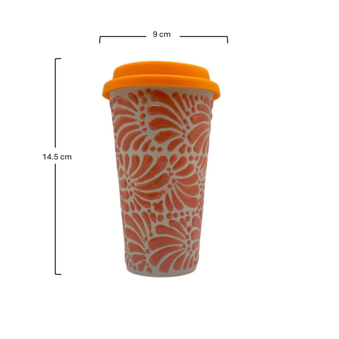 Vaso con Tapa (Naranja)
