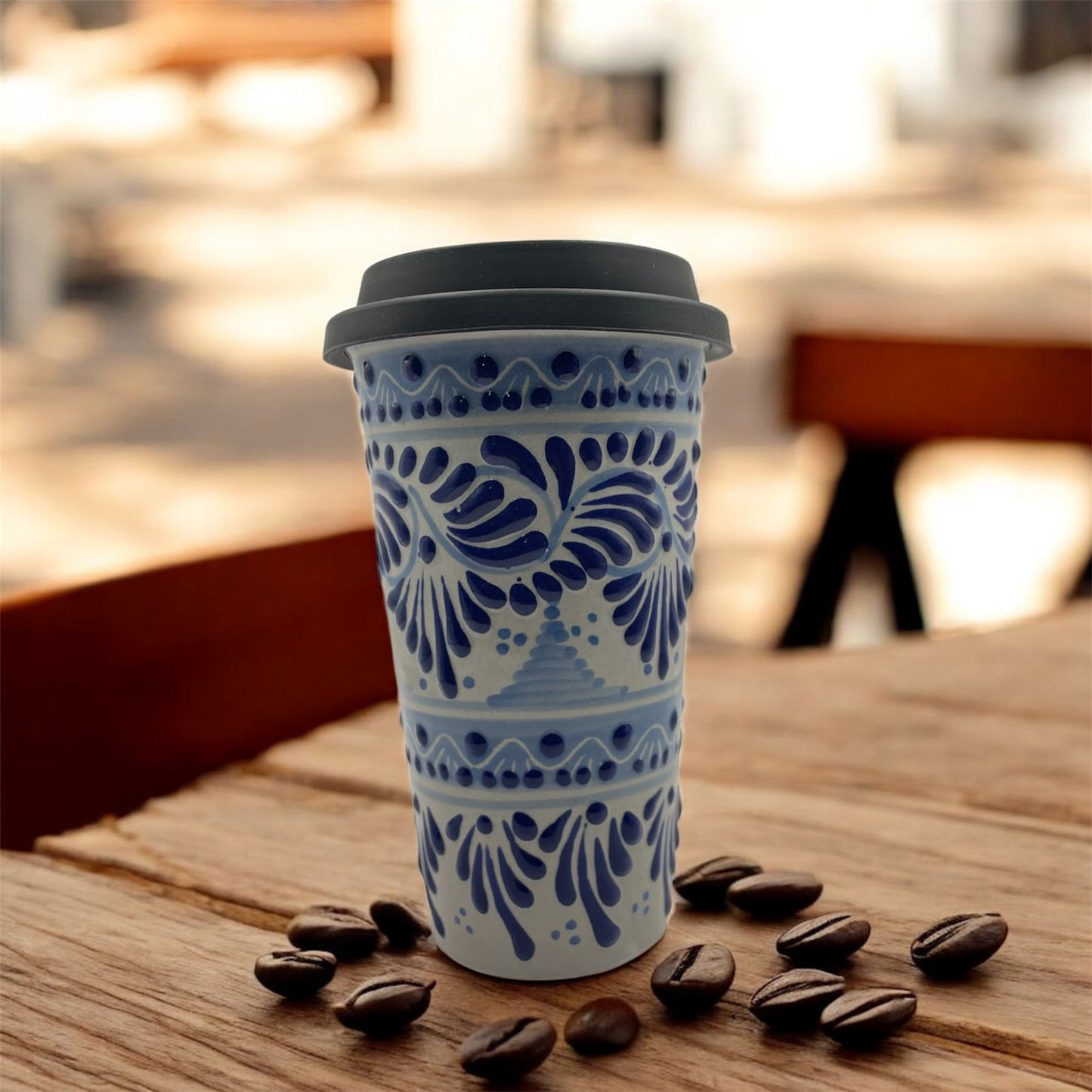 Vaso con Tapa (Azul Tradicional)