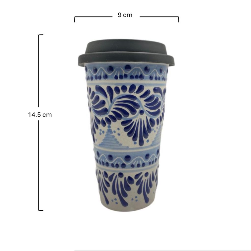 Vaso con Tapa (Azul Tradicional)