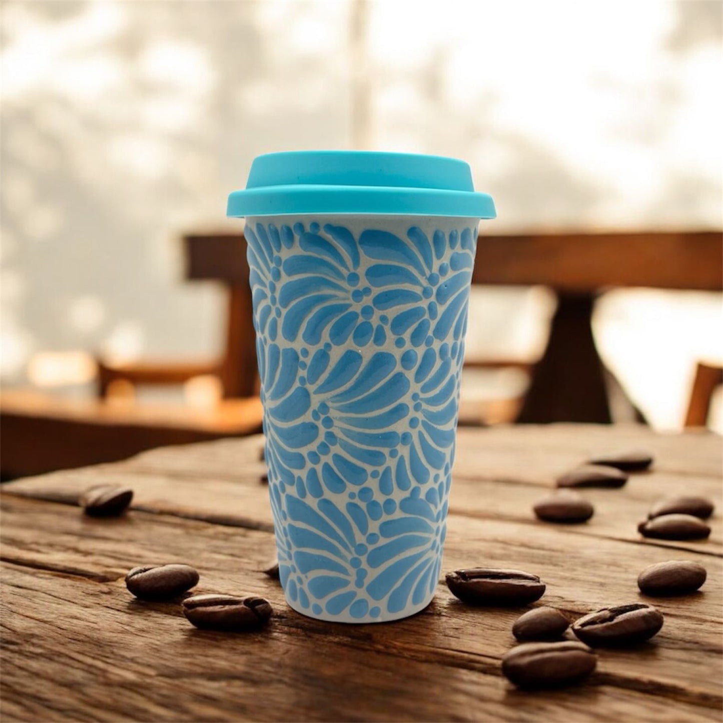 Vaso con Tapa (Turquesa)