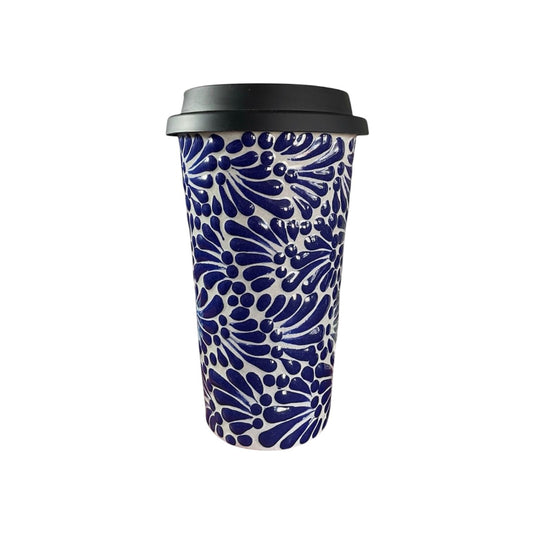 Vaso con Tapa Azul