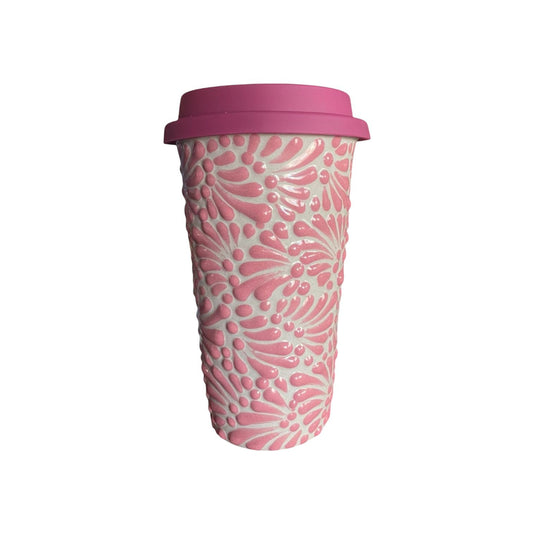 Vaso con Tapa (Rosa)