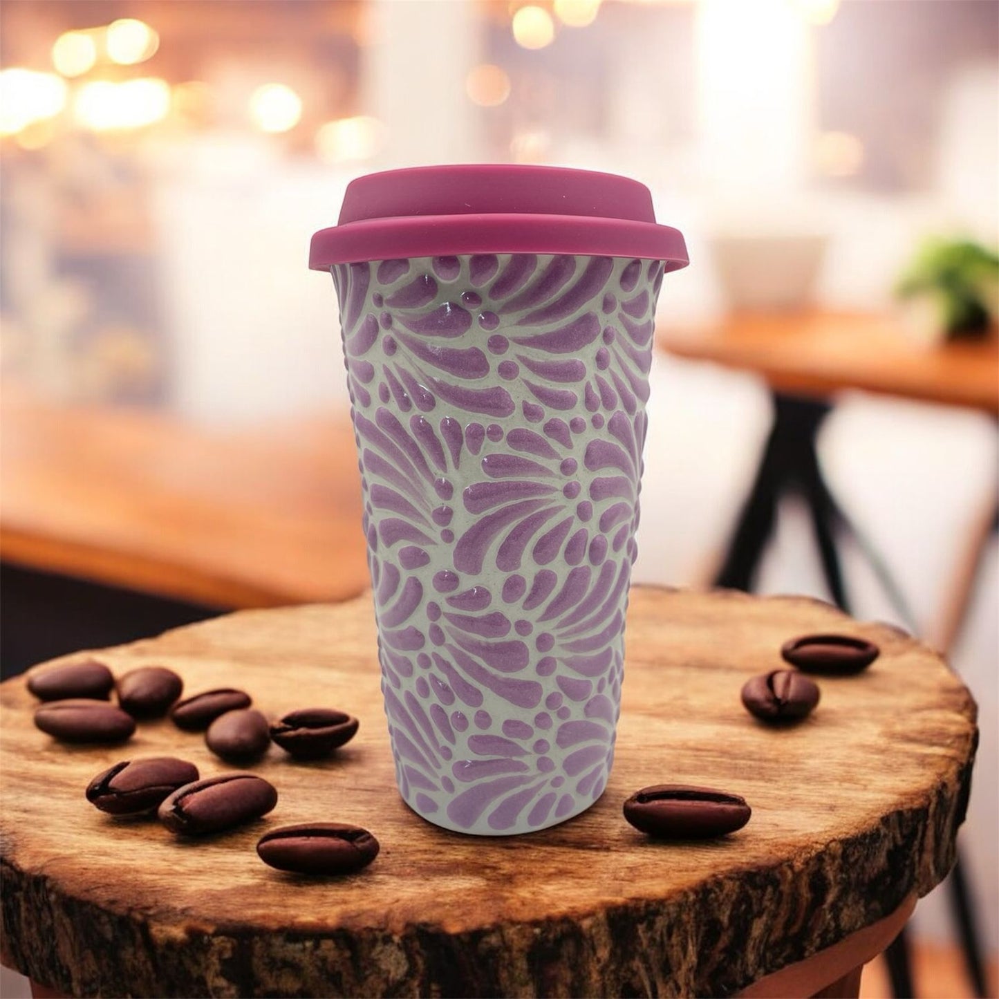 Vaso con Tapa (Morado)