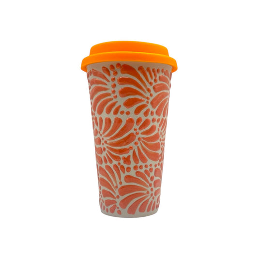Vaso con Tapa (Naranja)