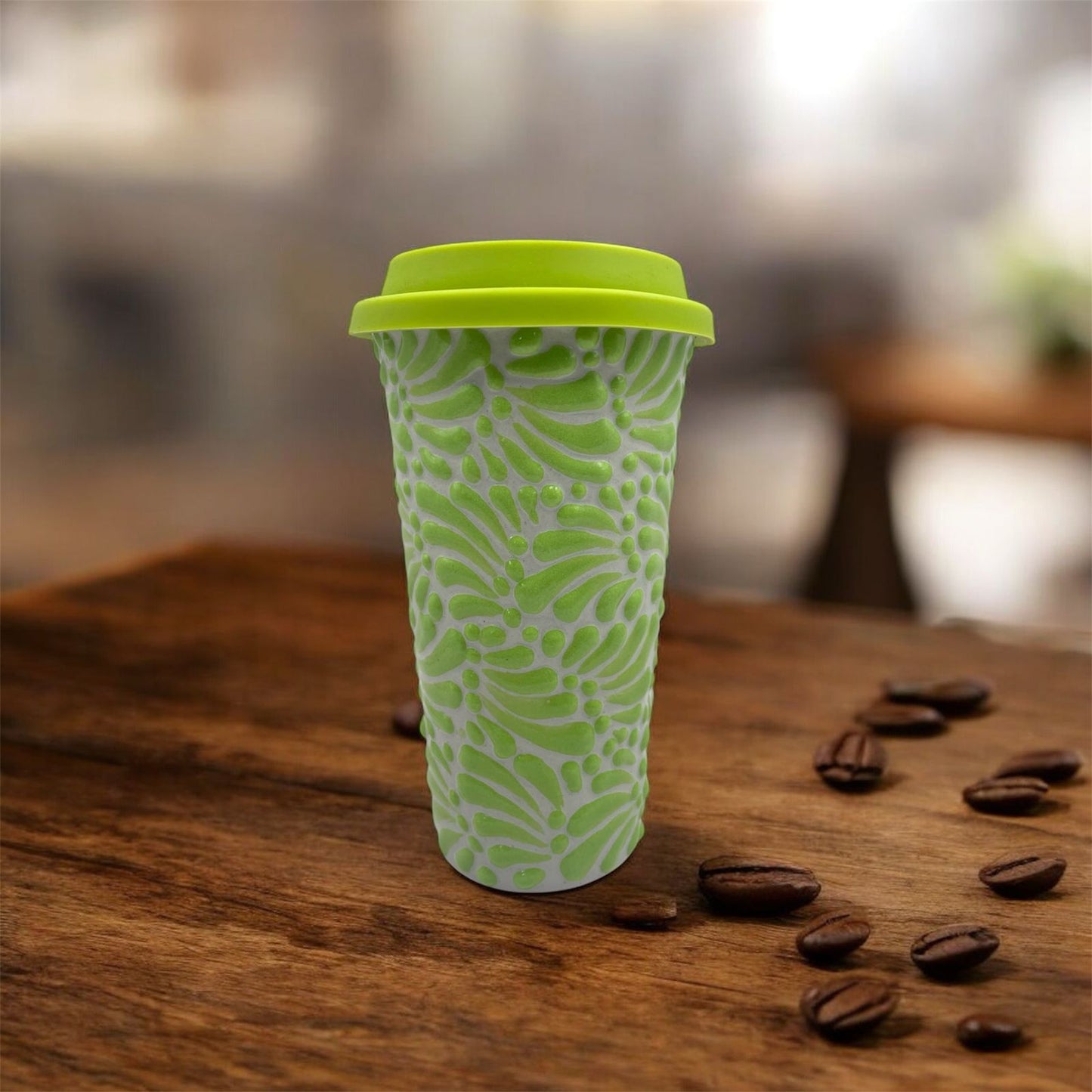 Vaso con Tapa (Verde)