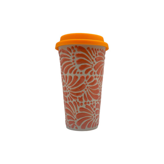 Vaso con Tapa (Naranja)
